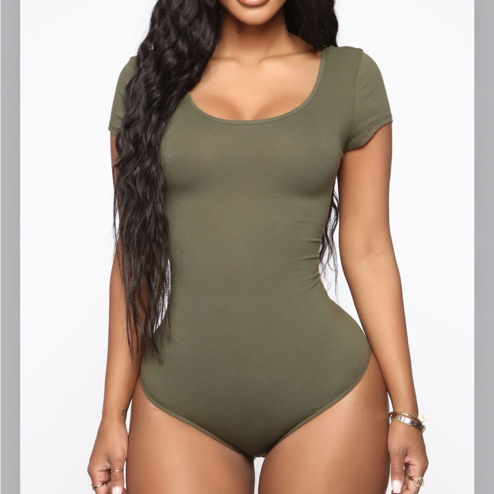 Olive Green Short Sleeve Bodysuit